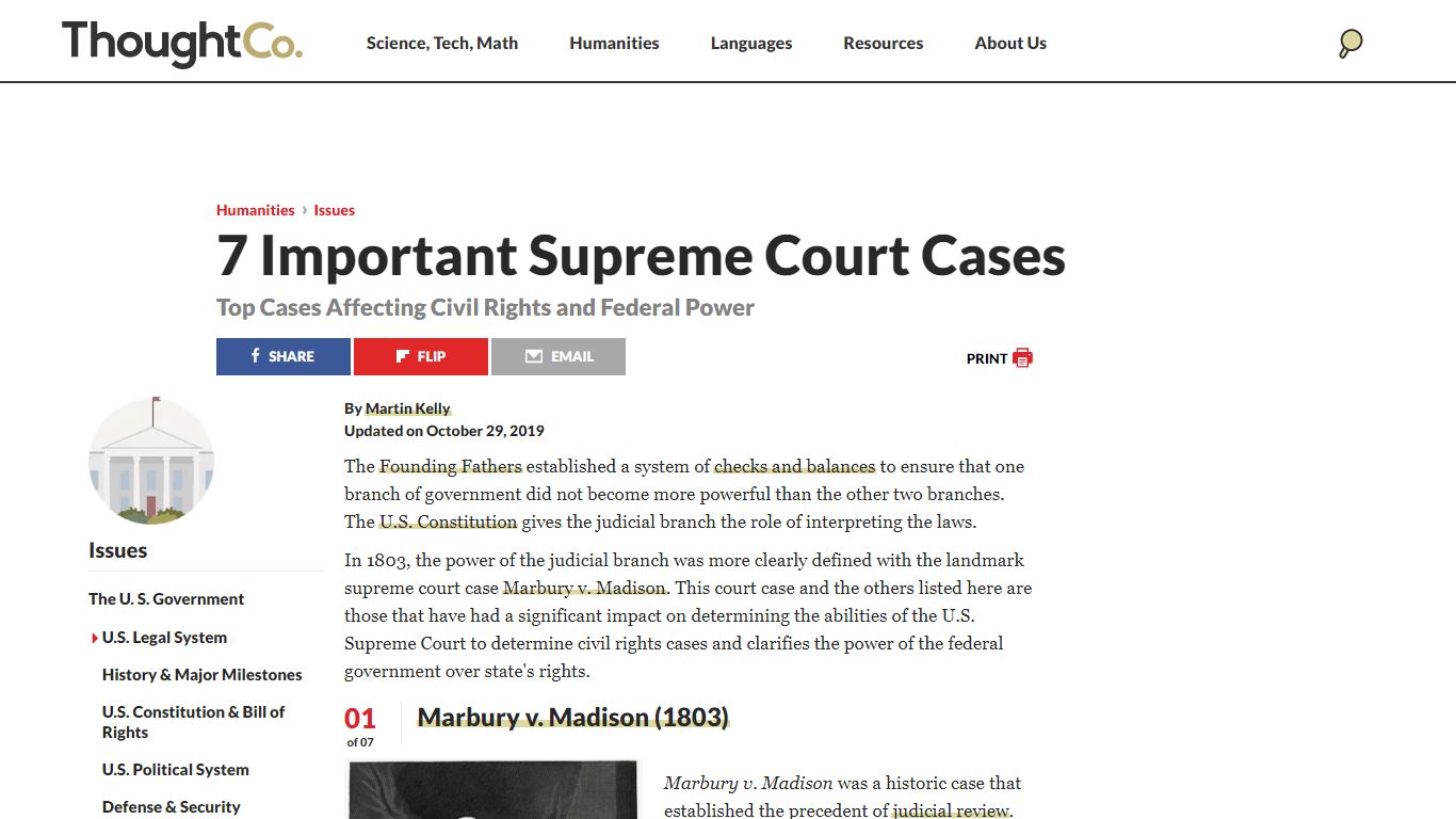 Key List of Supreme Court Cases - ThoughtCo